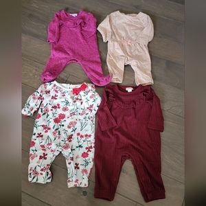 Baby girl 0-3m carters cat & jack adorable  everyday outfits floral bundle